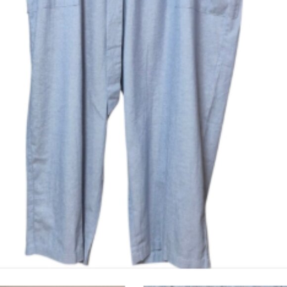 New Eloquii Blue Cotton Wide Leg Cropped Pants Women's Plus Size 20 - Picture 6 of 16